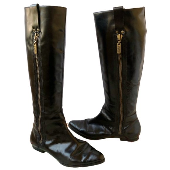 Michael Kors Knee High Flat Boot Outside Zipper - Picture 7 of 12